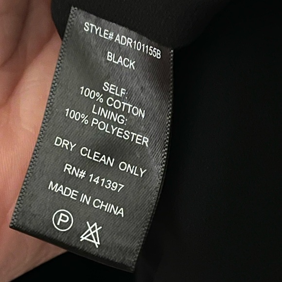 ASTR the Label Long Puff Sleeve Tie Neck Cotton Dress in Black Sz. Small - Picture 14 of 15